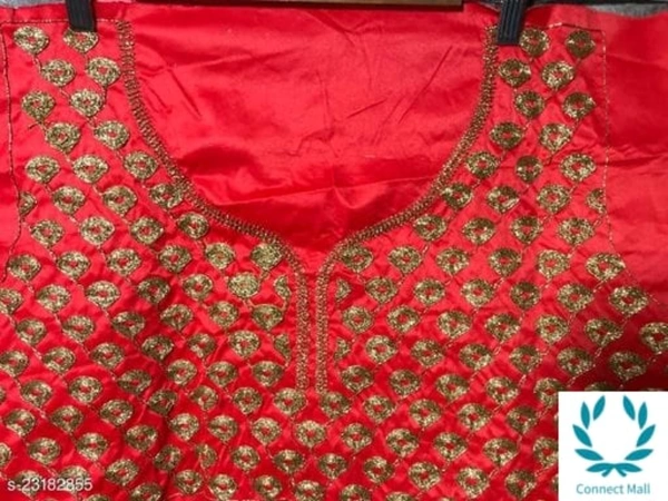Beautiful Semi Stitched lehenga Choli - Free Size, Red, Silk ,Dupatta Fabric : Net, Embroidered, Multipack :1